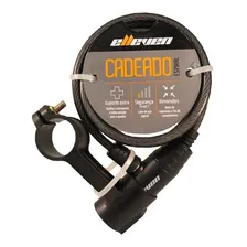 Cadeado Espiral Elleven 1m 6mm Preto Com Suporte Foto mini 1
