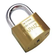 Cadeado Papaiz 50mm Chave Tetra Crt 50 Cor Dourado Foto  mini 1