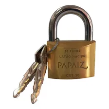 Cadeado Papaiz 50mm Chave Tetra Crt 50 Cor Dourado Foto mini  3