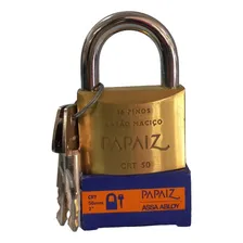 Cadeado Papaiz 50mm Chave Tetra Crt 50 Cor Dourado Foto mini 4