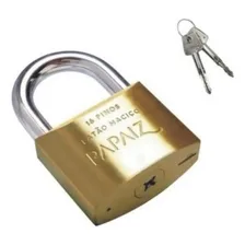 Cadeado Papaiz 70mm Chave Tetra Crt 70 Portão Premium Cor Dourado Foto mini 1