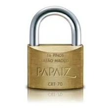 Cadeado Papaiz 70mm Chave Tetra Crt 70 Portão Premium Cor Dourado Foto mini 3