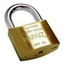 Cadeado Papaiz 70mm Chave Tetra Crt 70 Portão Premium Cor Dourado Foto mini 2