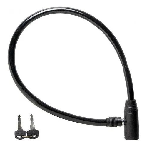 Cadeado Para Bicicleta 12mmx100cm Com Chaves Foto 1