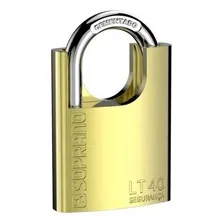 Cadeado Soprano Aço Latão Chave 40mm Reforçado Alta Segurança LT40 Escovado Dourado Foto mini 2