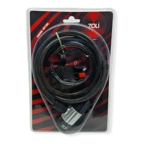 Cadeado Tranca Capacete Bicicleta Moto K5 Zolli Grande Cor Preto Foto 1