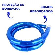 Cadeado Trava Anti Furto Motos Bike Estepe 22mm X 1 Metro Cor Azul Foto mini 2
