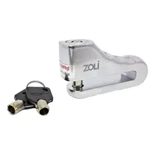 Cadeado Trava Disco Chave Antifurto Zoli K2 10mm Cromado Cor Prateado Foto mini 1