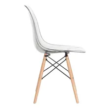 Cadeira Acrilica Eames Wood Dsw Incolor Transparente Foto mini  2