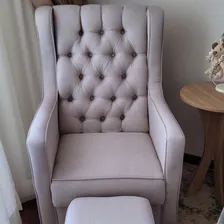Cadeira Amamentação Cinza Balanço E Puff Linho Nina Luxo Cor Poltrona Balanço Com Puff Cinza Desenho Do Tecido Poltrona Amamentação Linho Cinza Foto mini 3
