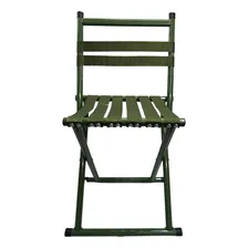 Cadeira Banco Kit 4 Banqueta De Ferro Dobrável Reforçada Cor Verde Foto  mini 1