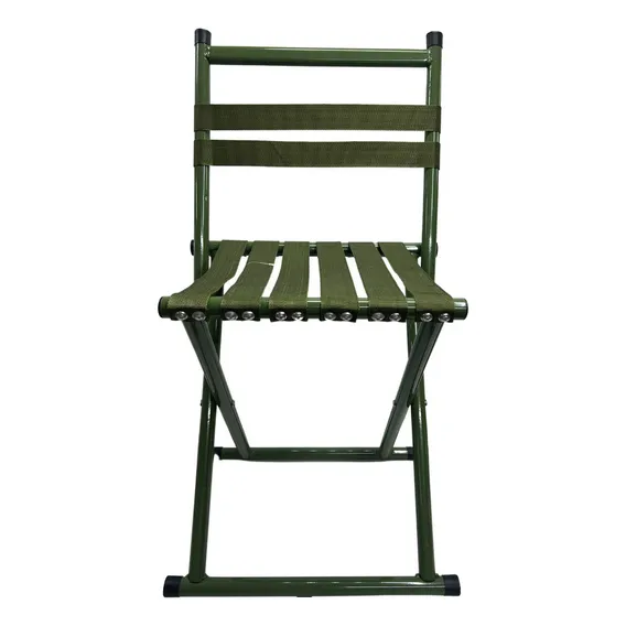 Cadeira Banco Kit 4 Banqueta De Ferro Dobrável Reforçada Cor Verde Foto 1