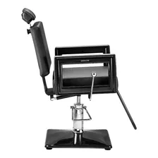 Cadeira Barbeiro Hidráulica Reclinável Preta Black Barbearia Foto mini 3