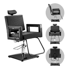 Cadeira Barbeiro Hidráulica Reclinável Preta Black Barbearia Foto mini 1
