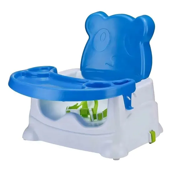 Cadeira Booster Alimentação Infantil Ursinho Baby Style Cor Azul Foto 1