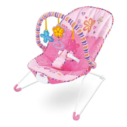 Cadeira Cadeirinha Bebe Musical Descanso Vibratoria Macia Cor Rosa Foto 1