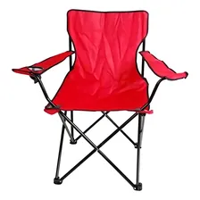 Cadeira Camping Dobrável Com Porta Copo E Bolsa Vermelha Foto mini 1