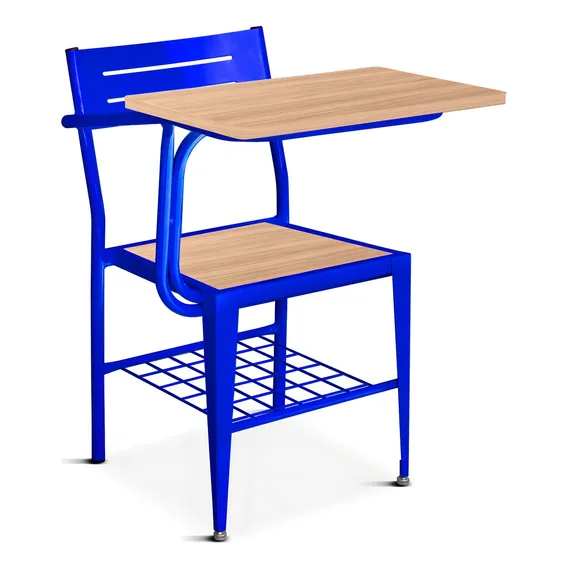 Cadeira Carteira Escolar Universitária Jade C/ Tampo Premium Cor Azul Jade Foto 1