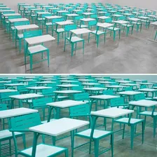 Cadeira Carteira Escolar Universitária Jade C/ Tampo Premium Cor Prata Foto mini  2