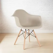 Cadeira Charles Eames Eiffel Wood Daw Com Braços Nude Foto  mini 1