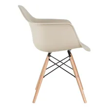 Cadeira Charles Eames Eiffel Wood Daw Com Braços Nude Foto mini 2