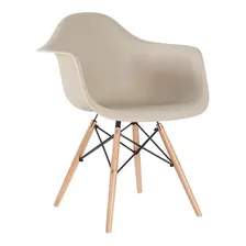 Cadeira Charles Eames Eiffel Wood Daw Com Braços Nude Foto mini 1