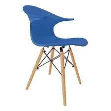 Cadeira Charles Eames New Wood Design Pelegrin Pw-079 Azul Foto  mini 1