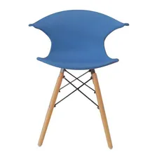 Cadeira Charles Eames New Wood Design Pelegrin Pw-079 Azul Foto mini  3