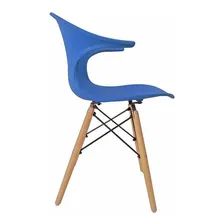 Cadeira Charles Eames New Wood Design Pelegrin Pw-079 Azul Foto mini  2