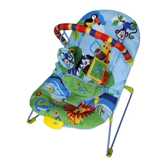 Cadeira Descanso Musical Vibrat贸ria Soft Ballagio Color Baby Cor Azul Foto 1
