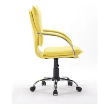 Cadeira Diretor Giratória Couro Pu Amarela Pelegrin Pel-280 Cor Amarelo Foto mini 4