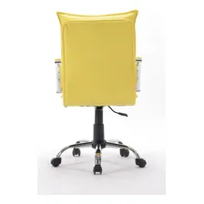 Cadeira Diretor Giratória Couro Pu Amarela Pelegrin Pel-280 Cor Amarelo Foto mini  2