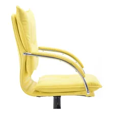 Cadeira Diretor Giratória Couro Pu Amarela Pelegrin Pel-280 Cor Amarelo Foto mini  3