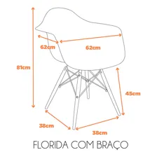 Cadeira Eames Braço Polipropileno Base Madeira Eiffel Foto mini 4