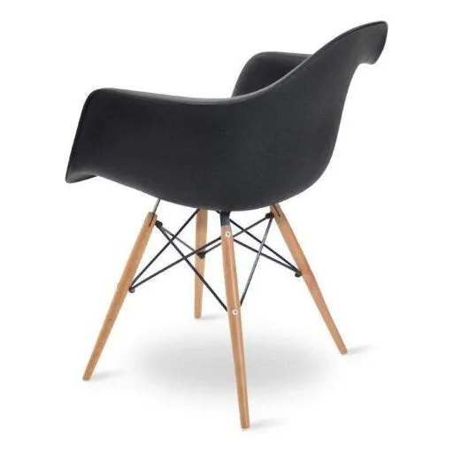 Cadeira Eames Braço Polipropileno Base Madeira Eiffel Foto 1