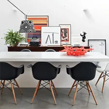 Cadeira Eames Braço Polipropileno Base Madeira Eiffel Foto mini 3