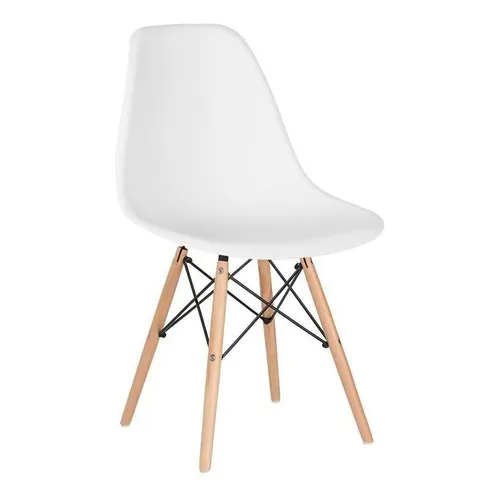 Cadeira Eames Jantar Cozinha Wood Dsw Eiffel Branco Foto 1