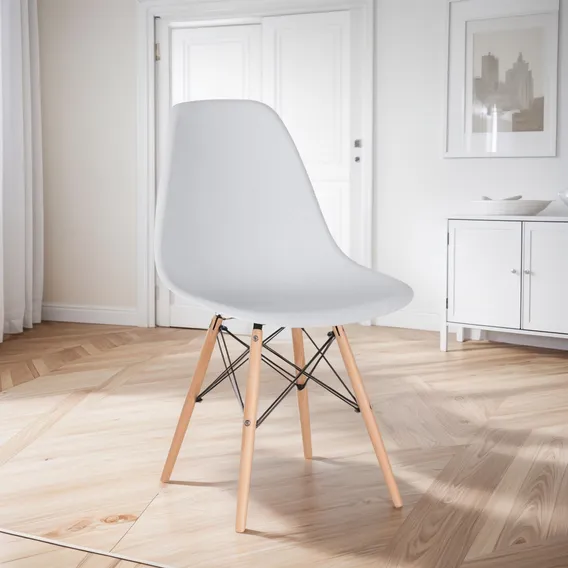 Cadeira Eames Jantar Cozinha Wood Dsw Eiffel Cinza Claro Foto 1