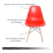 Cadeira Eiffel Charles Eames Com Base Madeira Dsw Vermelho Foto mini 3