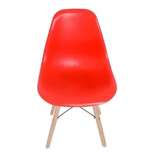 Cadeira Eiffel Charles Eames Com Base Madeira Dsw Vermelho Foto mini 1