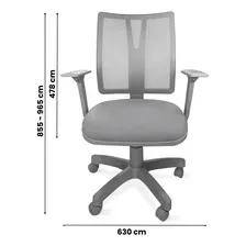 Cadeira Escrit贸rio Addit Diretor Cinza Telada Ergon么mica Foto mini 2