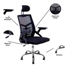 Cadeira Escrit贸rio Executiva Diretor Relax Ergon么mica Preto Foto mini 3