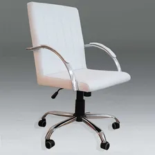Cadeira Escritório Presidente Work Branca (100% Nacional) Cor Branco Material do estofamento Couro sintético Foto  mini 1