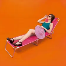 Cadeira Espreguiçadeira AlumÃnio Rosa Praia Piscina Mor Foto mini 4
