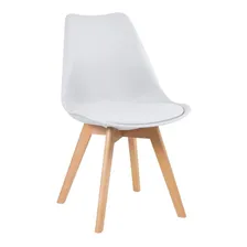 Cadeira Estofada Leda Base Madeira Eames Cozinha Cores Estrutura da cadeira Branco Foto mini 1
