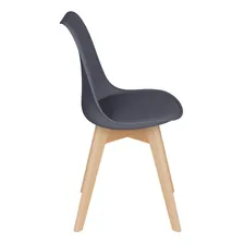 Cadeira Estofada Leda Base Madeira Eames Cozinha Cores Estrutura da cadeira Fendi Foto mini  2