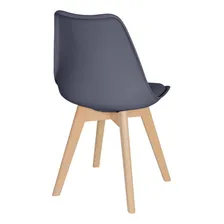 Cadeira Estofada Leda Base Madeira Eames Cozinha Cores Estrutura da cadeira Fendi Foto  mini 1