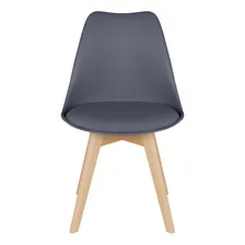 Cadeira Estofada Leda Base Madeira Eames Cozinha Cores Estrutura da cadeira Fendi Foto mini  3