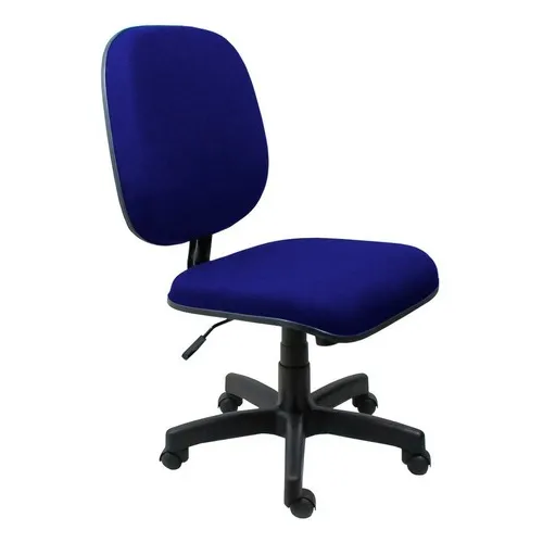 Cadeira Girat贸ria Escrit贸rio Diretor Relax Tecido Azul Foto 1