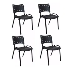 Cadeira Iso Comercial Preta Kit Com 4 Foto  mini 1